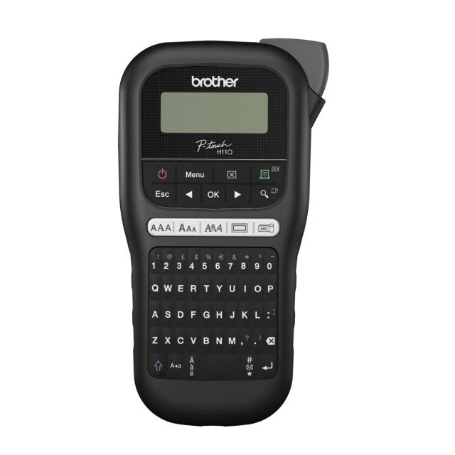 Brother P-Touch PT-H110 - Etiquetadora - B/N - transferencia térmica - rollo (1,2 cm) - 180 ppp - hasta 20 mm/segundo - cortador - impresión de 2 líneas - negro