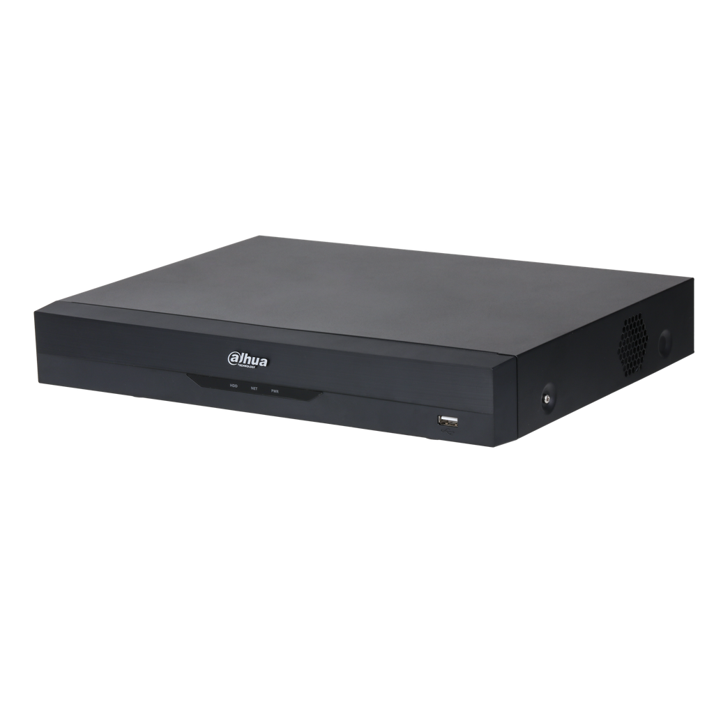 DH-XVR5104HE-I3. XVR Dahua de 4 canales hasta 5Mp soporta IA 1HDD I/O alarmas