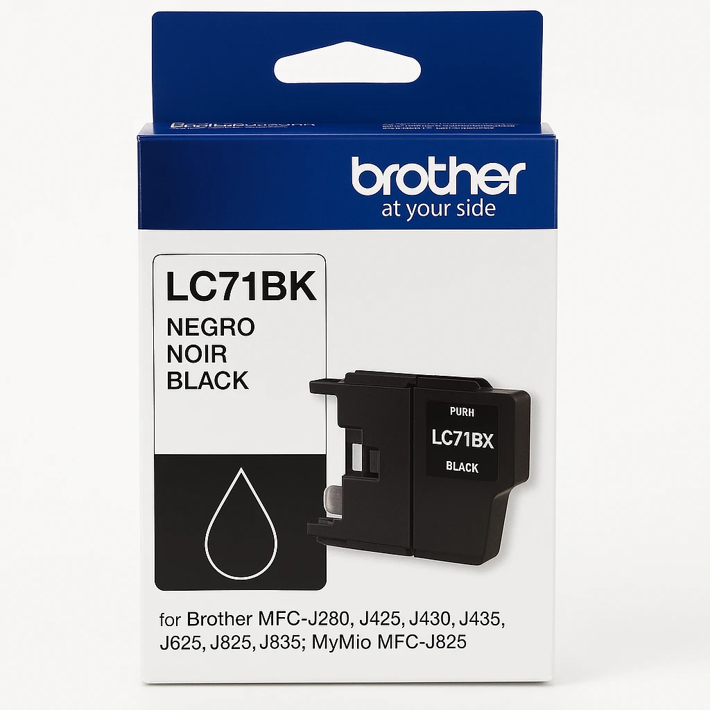 Brother LC71BK - Negro - original - cartucho de tinta - para Brother MFC-J280, J425, J430, J435, J625, J825, J835; MyMio MFC-J825