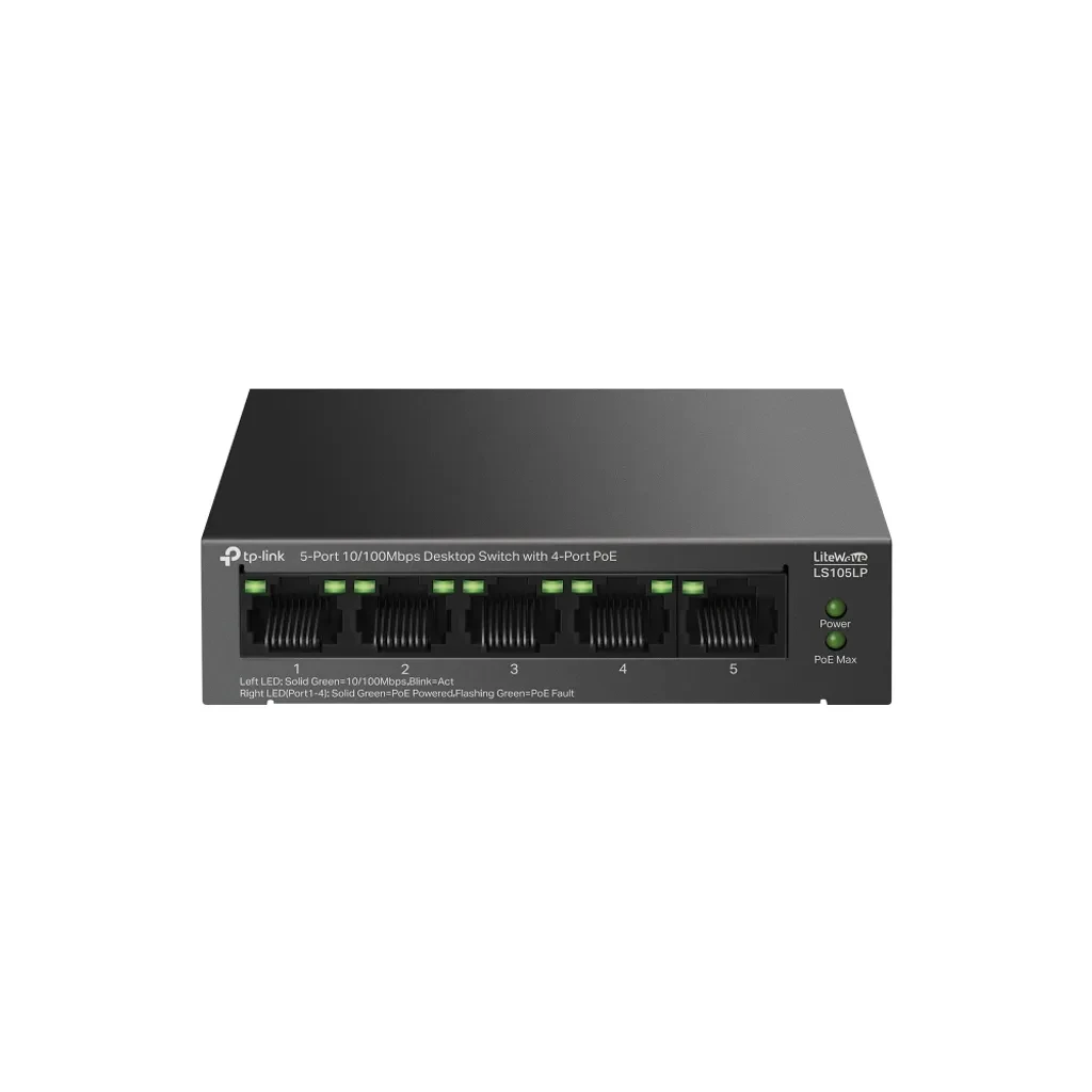 LS105LP. 5-Port 10/100Mbps Switch de escritorio con 4 puertos PoE