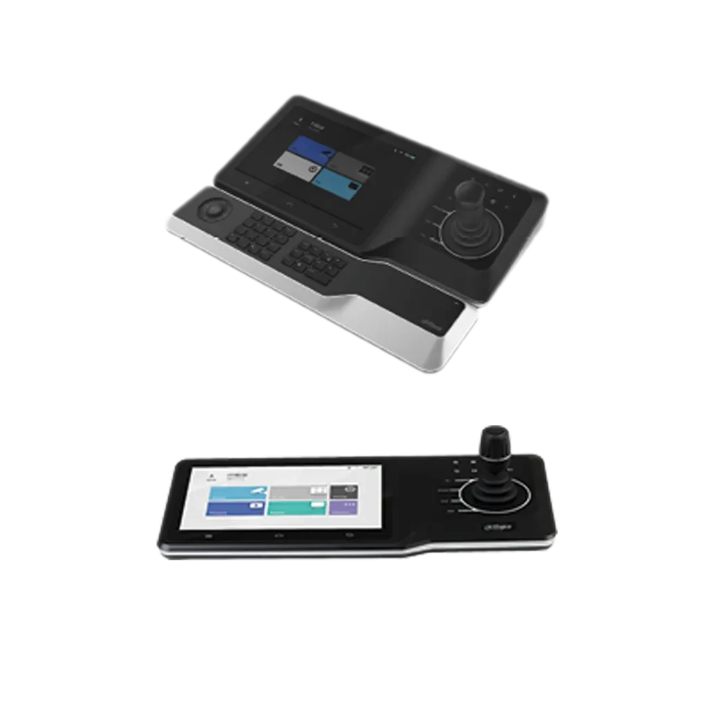 DHI-NKB5000-F. Joystick Dahua de red, permite controlar NVR-XVR-IPC cuenta con 4 salidas HDMI soporta funciones de Video Wall resolución 4K pantalla táctil de 10".