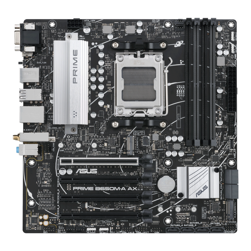 ASUS - PRIME B650M-F - Backplane - Micro ATX - AMD B650