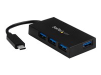 StarTech.com Hub USB C de 4 Puertos - Ladrón USB Tipo-C con 4 Puertos USB-A (USB 3.0/3.1 Gen 1 SuperSpeed 5Gbps) Bus USB o Autoalimentación - Hub de Carga Portátil USB-C a USB-A BC 1.2 (HB30C
