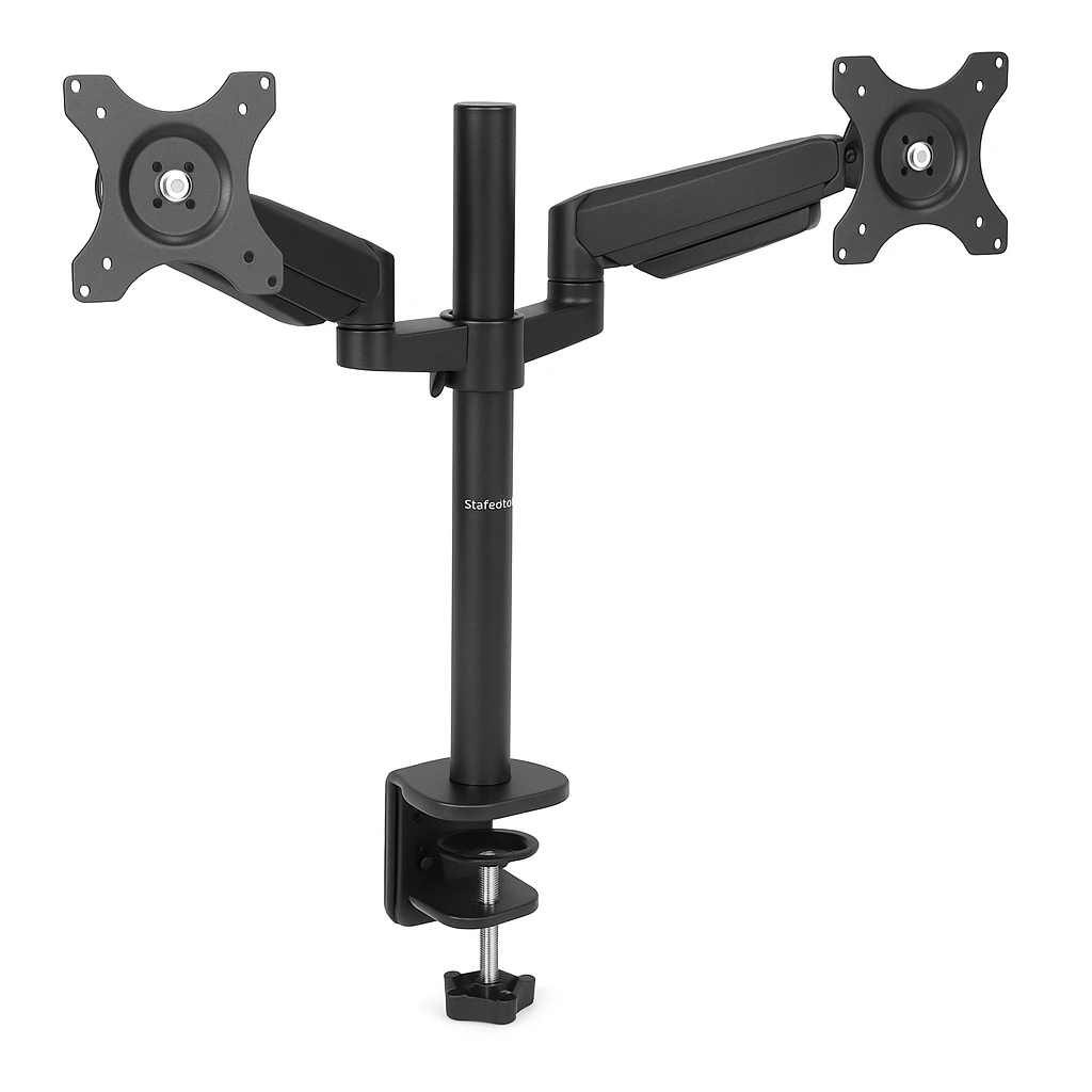 StarTech.com Desk Mount Dual Monitor Arm - Full Motion Articulating Arms - Premium Dual Monitor Stand - For up to 30" (19.8lb/9kg) VESA Mount Monitors - Tool-less Assembly - Steel & Aluminum 