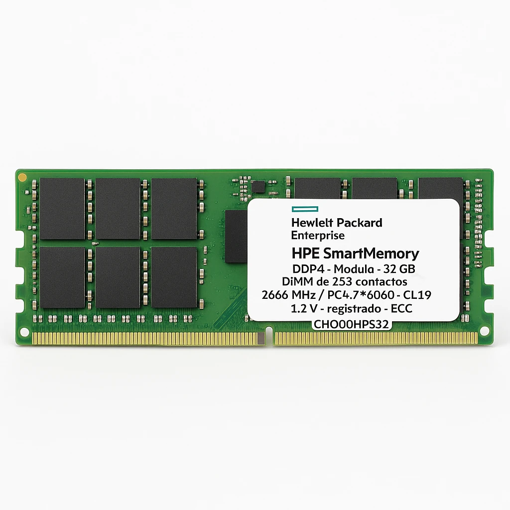 HPE SmartMemory - DDR4 - módulo - 32 GB - DIMM de 288 contactos - 2666 MHz / PC4-21300 - CL19 - 1.2 V - registrado - ECC
