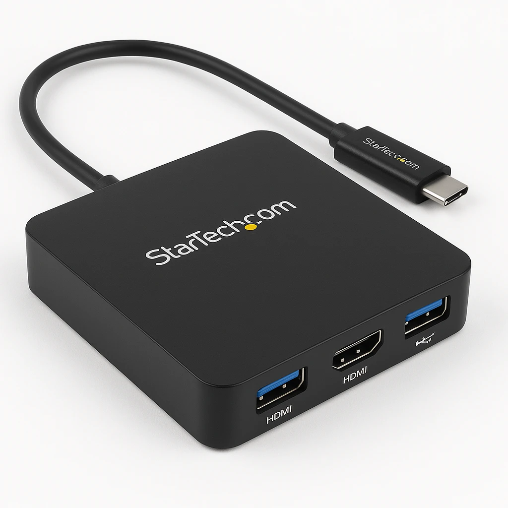 StarTech.com Docking Station USB Tipo C para Portátiles de 2 Puertos DisplayPort o HDMI - Replicador de Puertos USBC DisplayLink 4K - Estación de conexión - USB-C / Thunderbolt 3 - 2 x HDMI -