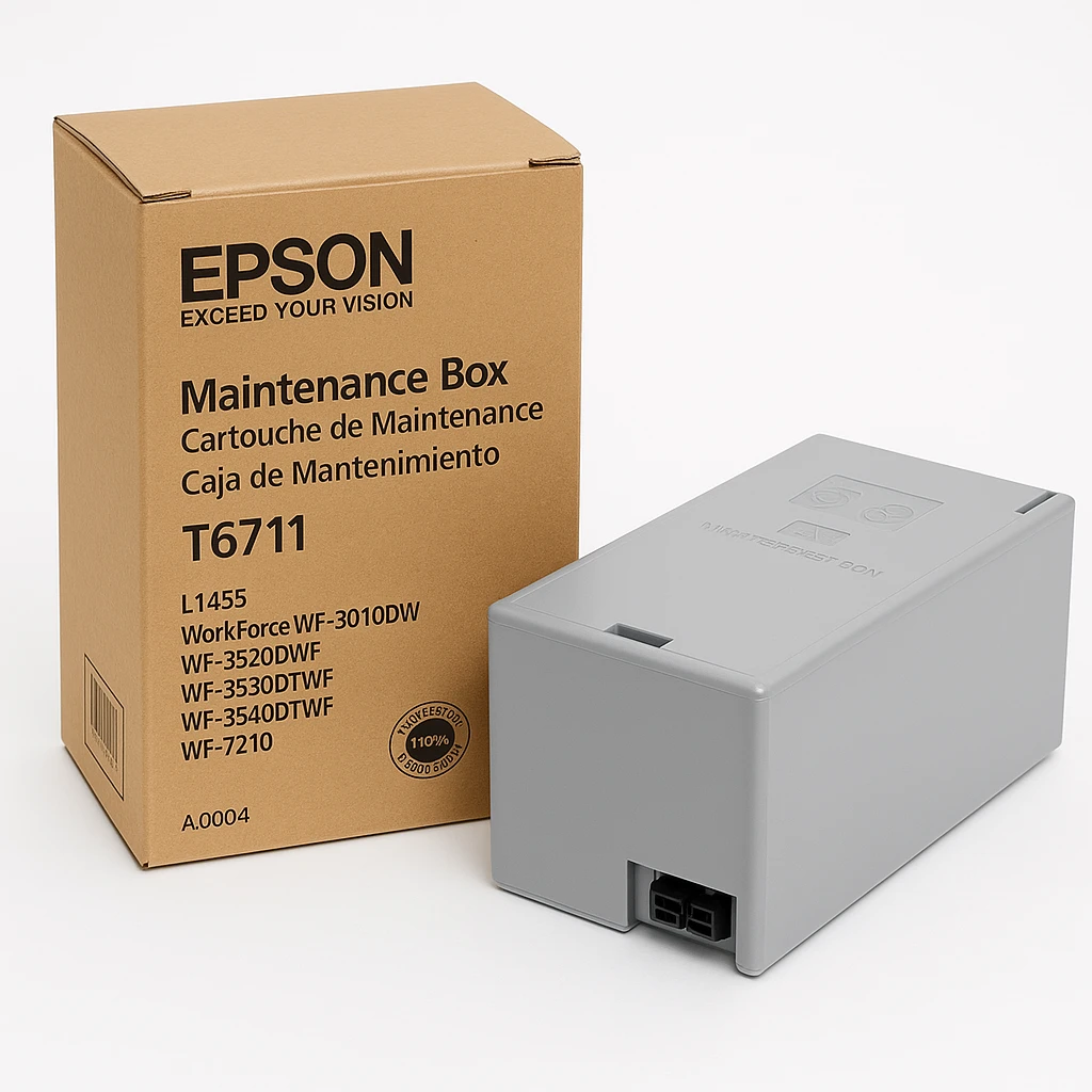 Epson T6711 - Caja de mantenimiento de tinta - para Epson L1455; WorkForce WF-3010DW, WF-3520DWF, WF-3530DTWF, WF-3540DTWF, WF-7210