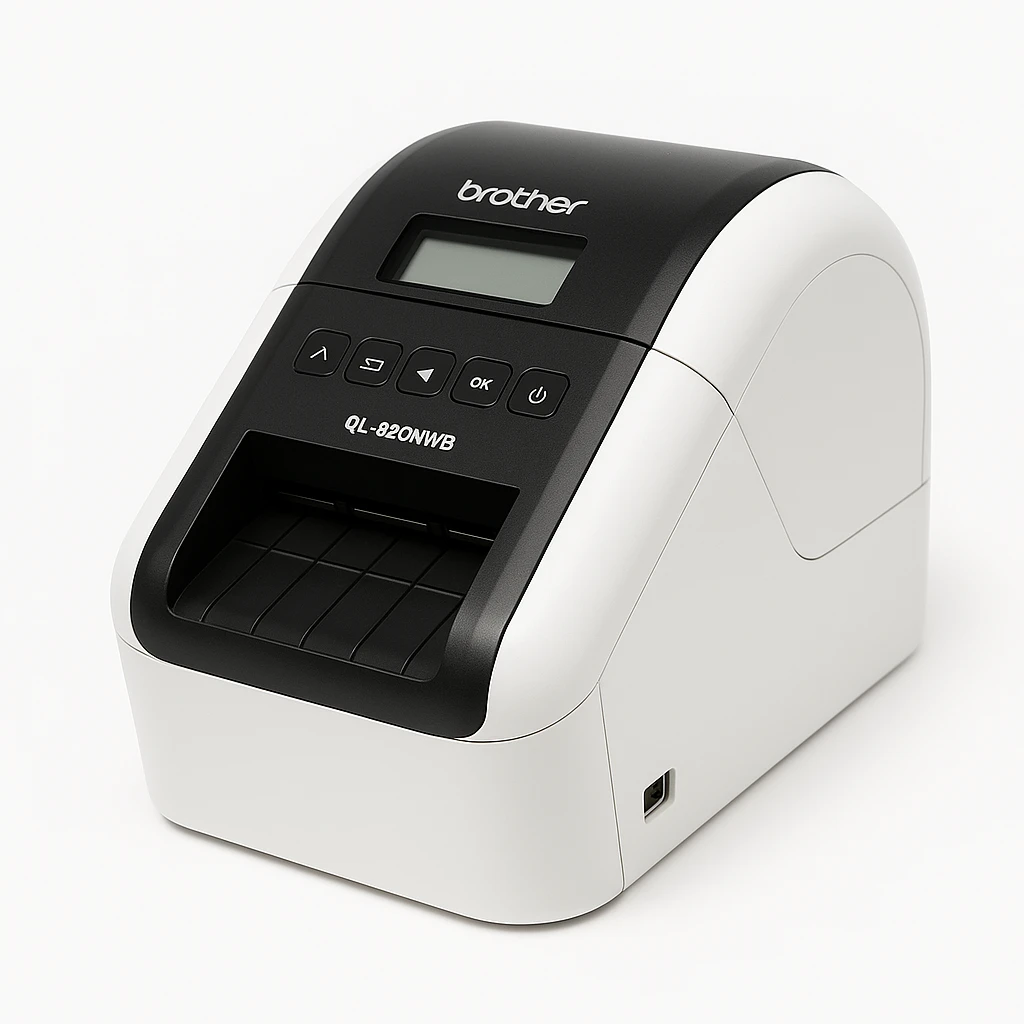 Brother QL-820NWB - Impresora de etiquetas - térmica directa - Rollo (6,1 cm) - 300 x 600 ppp - hasta 110 etiquetas/minuto - USB 2.0, LAN, Wi-Fi(n), host USB, Bluetooth 2.1 EDR - cortador - n