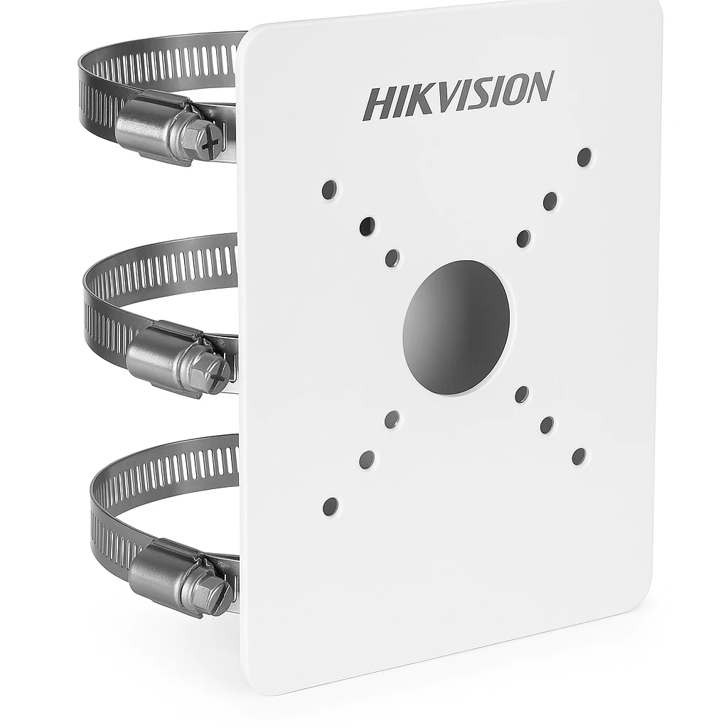 Hikvision DS-1475ZJ-SUS - Abrazadera para montaje de cámara - instalable en poste - blanco - para AcuSense DS-2CD2726, 2CD2746; EasyIP 2.0plus; 3.0; IR VF Bullet DS-2CD2645