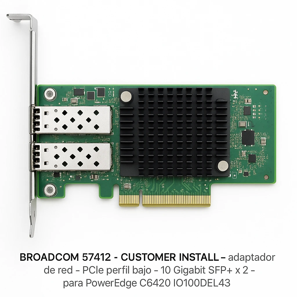 Broadcom 57412 - Customer Install - adaptador de red - PCIe perfil bajo - 10 Gigabit SFP+ x 2 - para PowerEdge C6420