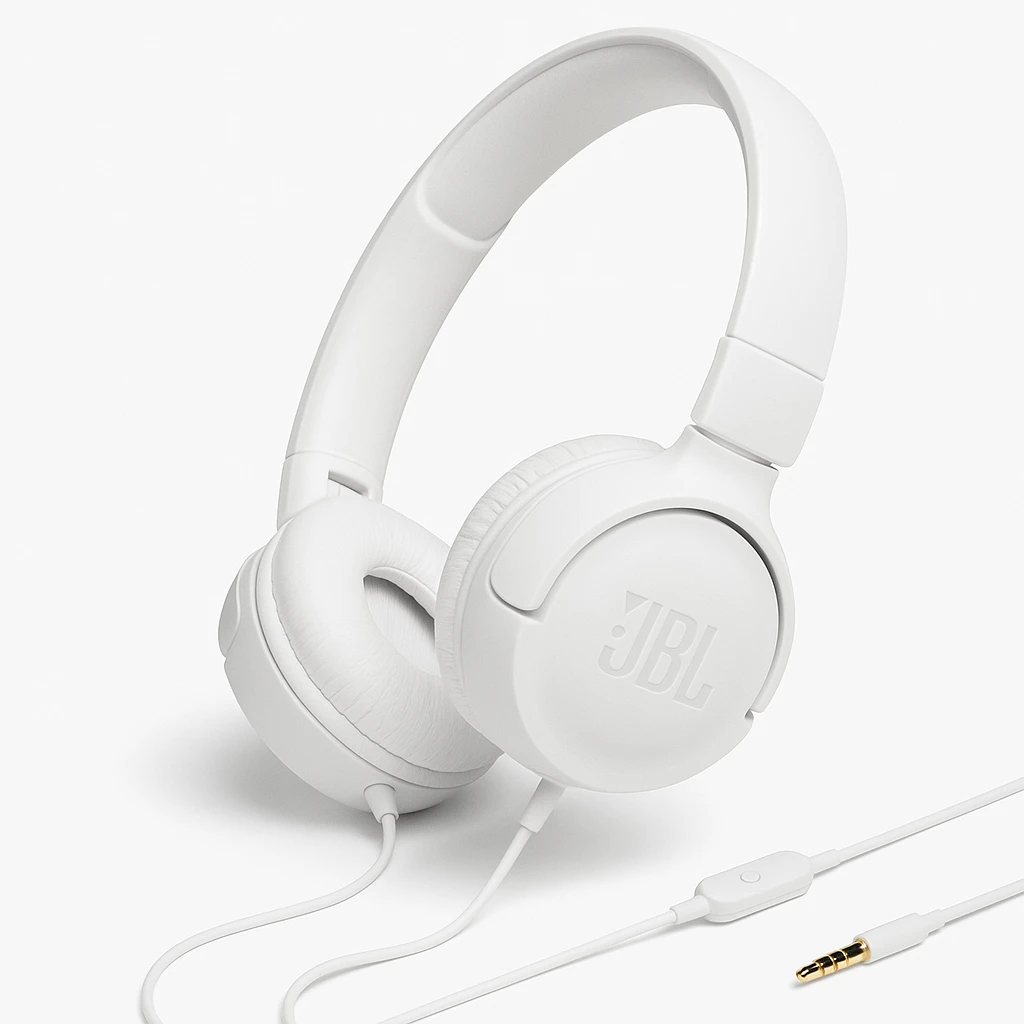 JBL TUNE 500 - Auriculares con diadema con micro - en oreja - cableado - conector de 3,5 mm - blanco