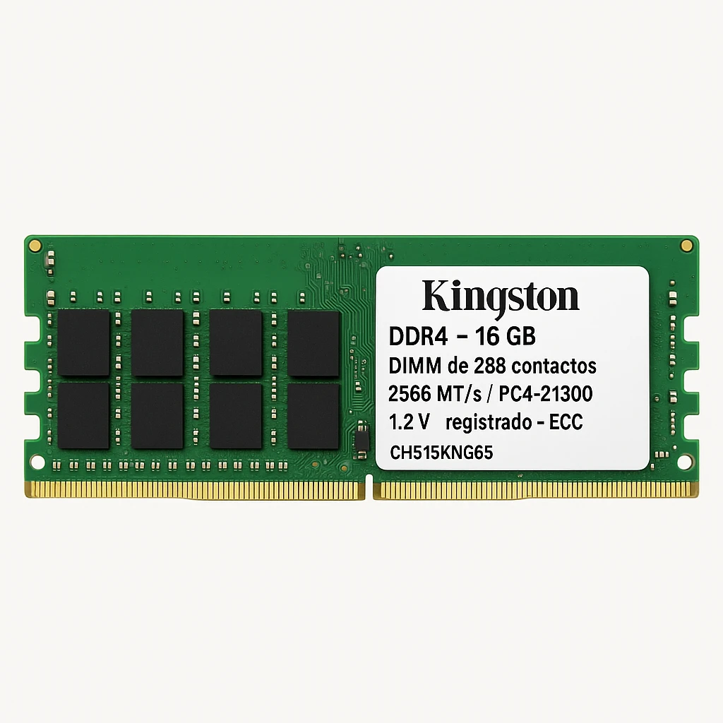 Kingston - DDR4 - módulo - 16 GB - DIMM de 288 contactos - 2666 MT/s / PC4-21300 - CL19 - 1.2 V - registrado - ECC