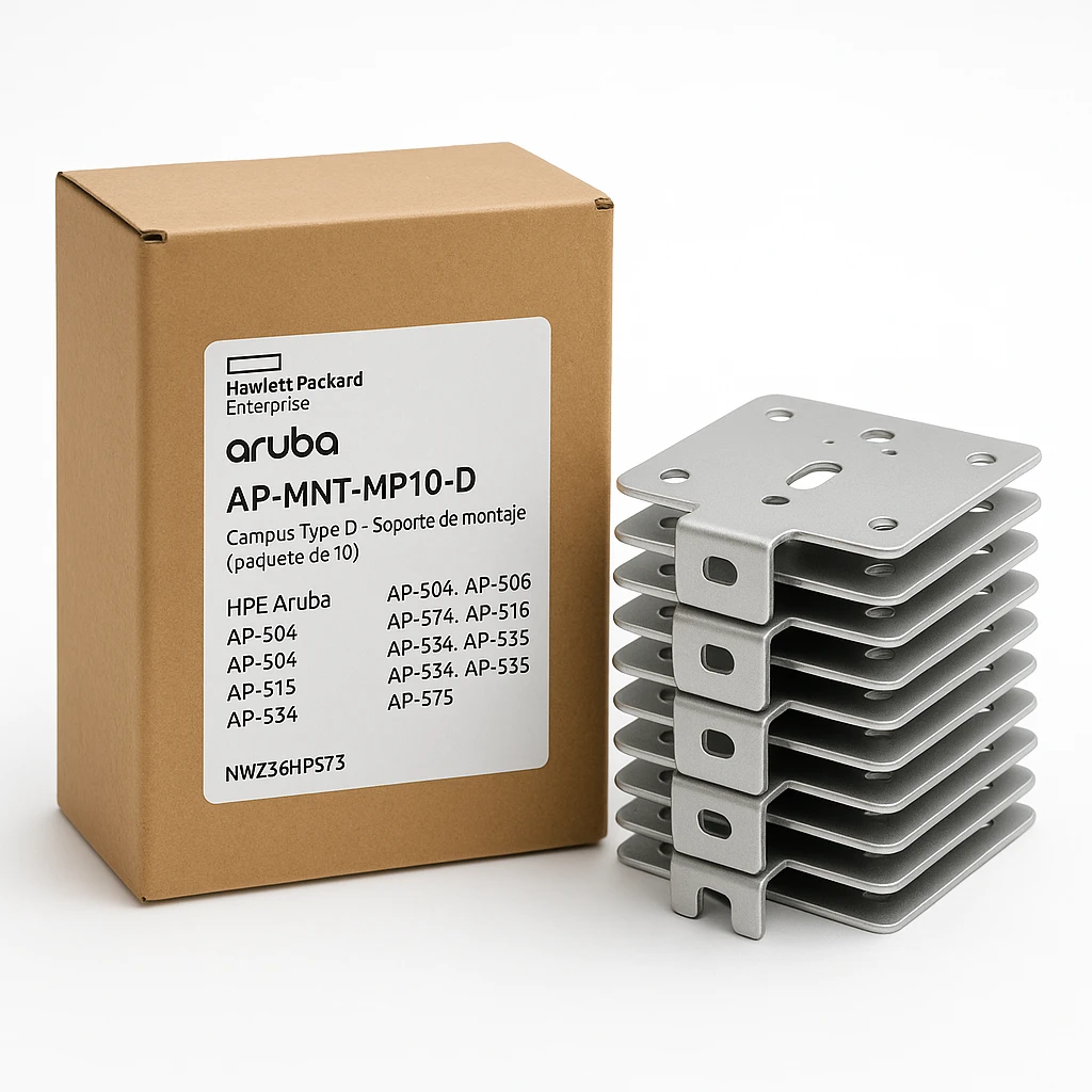 HPE Aruba AP-MNT-MP10-D Campus Type D - Soporte de montaje (paquete de 10) - para HPE Aruba AP-504, AP-505, AP-514, AP-515, AP-534, AP-535, AP-555, AP-575