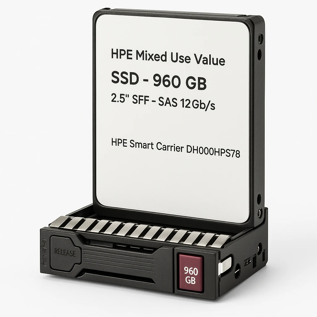 HPE Mixed Use Value - SSD - 960 GB - hot-swap - 2.5" SFF - SAS 12Gb/s - con HPE Smart Carrier
