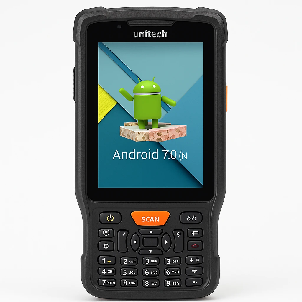 Unitech HT510 - Terminal de recopilación de datos - resistente - Android 7.0 (Nougat) - 16 GB - 3.5" color (480 x 640) - cámara trasera - lector de código de barras - (Imágenes 2D / RFID) - R