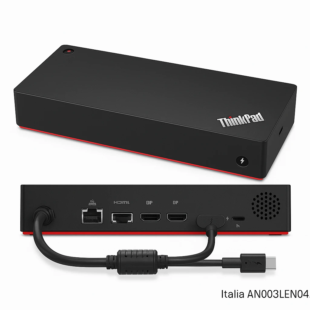 Lenovo ThinkPad Thunderbolt 3 Dock Gen2 - Duplicador de puerto - Thunderbolt 3 - 2 x HDMI, 2 x DP, Thunderbolt - 1GbE - 135 vatios - Italia