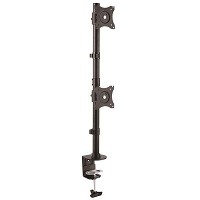 StarTech.com Vertical Desk Mount Dual Monitor Arm - For Monitors 13" to 27" - Adjustable - Desk Clamp / Grommet-Hole Mount - Dual VESA Monitors - Black (ARMDUALV) - Kit de montaje - para 2 mo