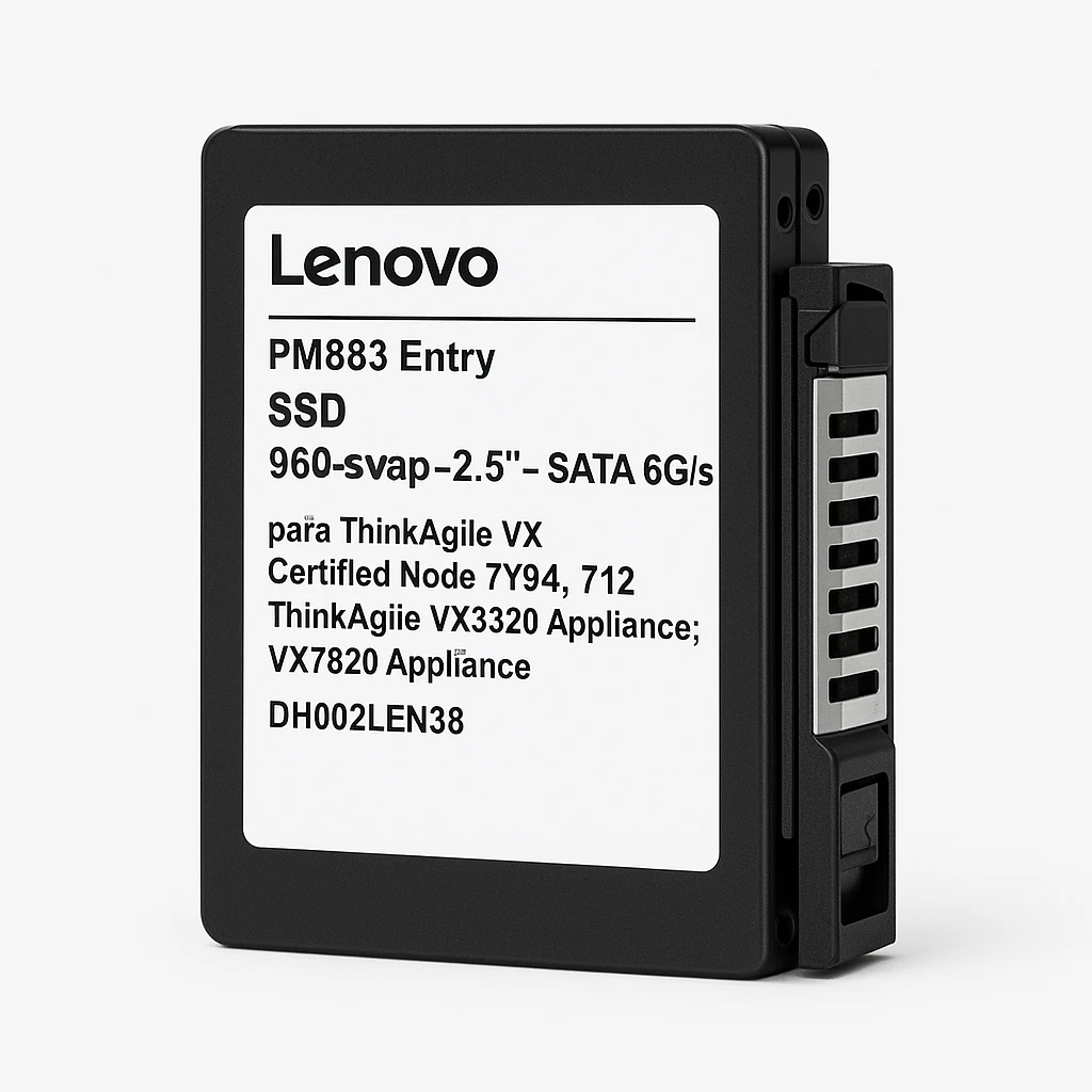 Lenovo PM883 Entry - SSD - 960 GB - hot-swap - 2.5" - SATA 6Gb/s - para ThinkAgile VX Certified Node 7Y94, 7Z12; ThinkAgile VX3320 Appliance; VX7820 Appliance