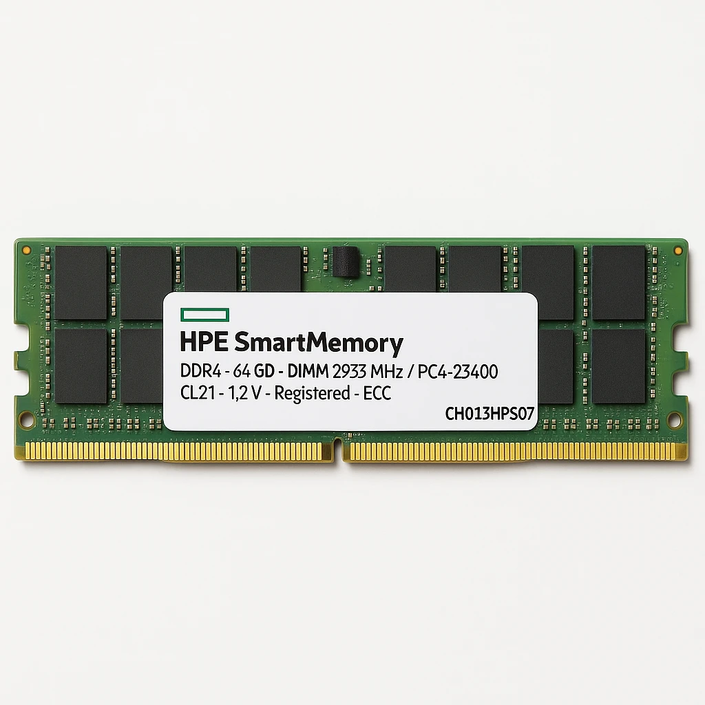 HPE SmartMemory - DDR4 - módulo - 64 GB - DIMM de 288 contactos - 2933 MHz / PC4-23400 - CL21 - 1.2 V - registrado - ECC