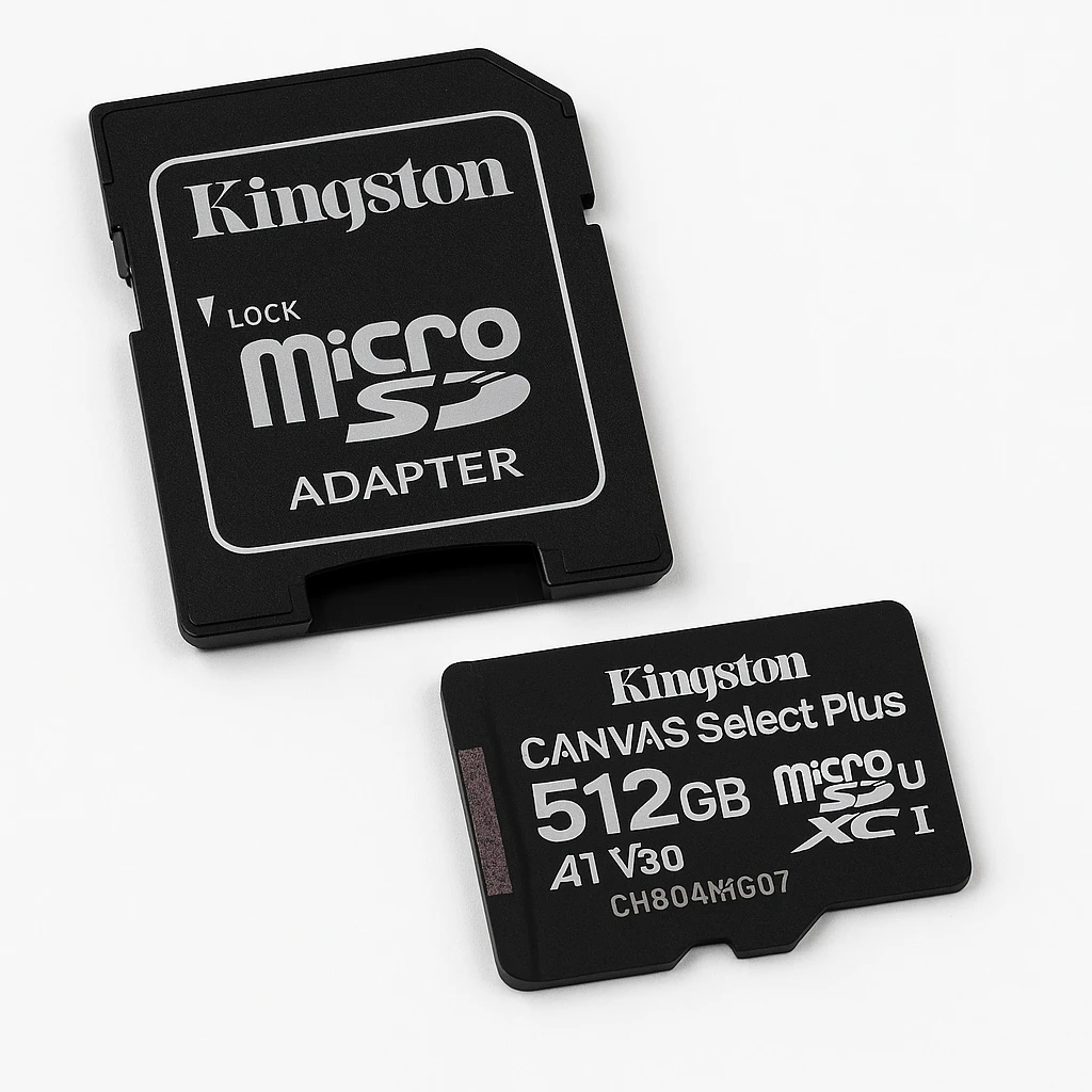 Kingston Canvas Select Plus - Tarjeta de memoria flash (adaptador microSDXC a SD Incluido) - 512 GB - A1 / Video Class V30 / UHS Class 3 / Class10 - microSDXC UHS-I