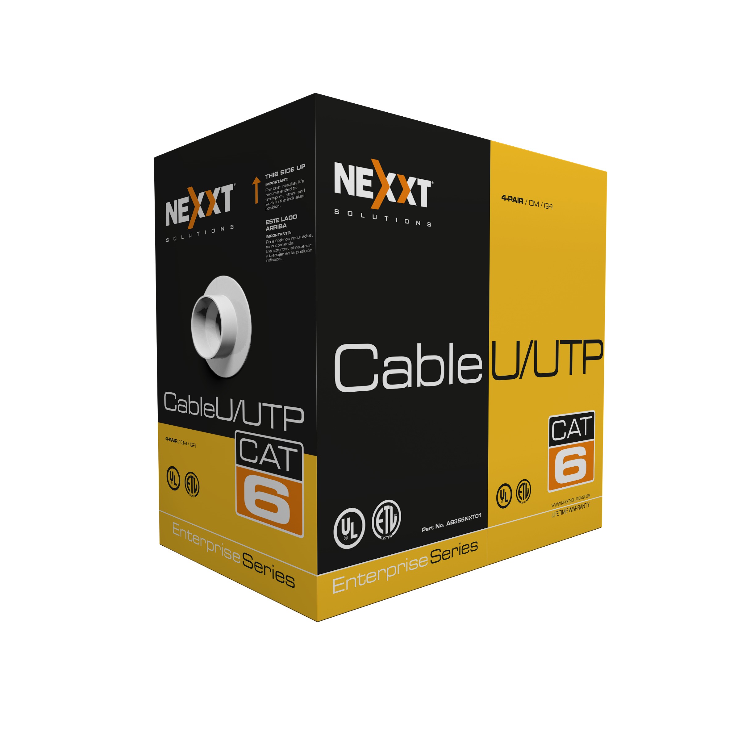 Nexxt Enterprise Cat6 U/UTP Cable 4P 23AWG CM 305m GR