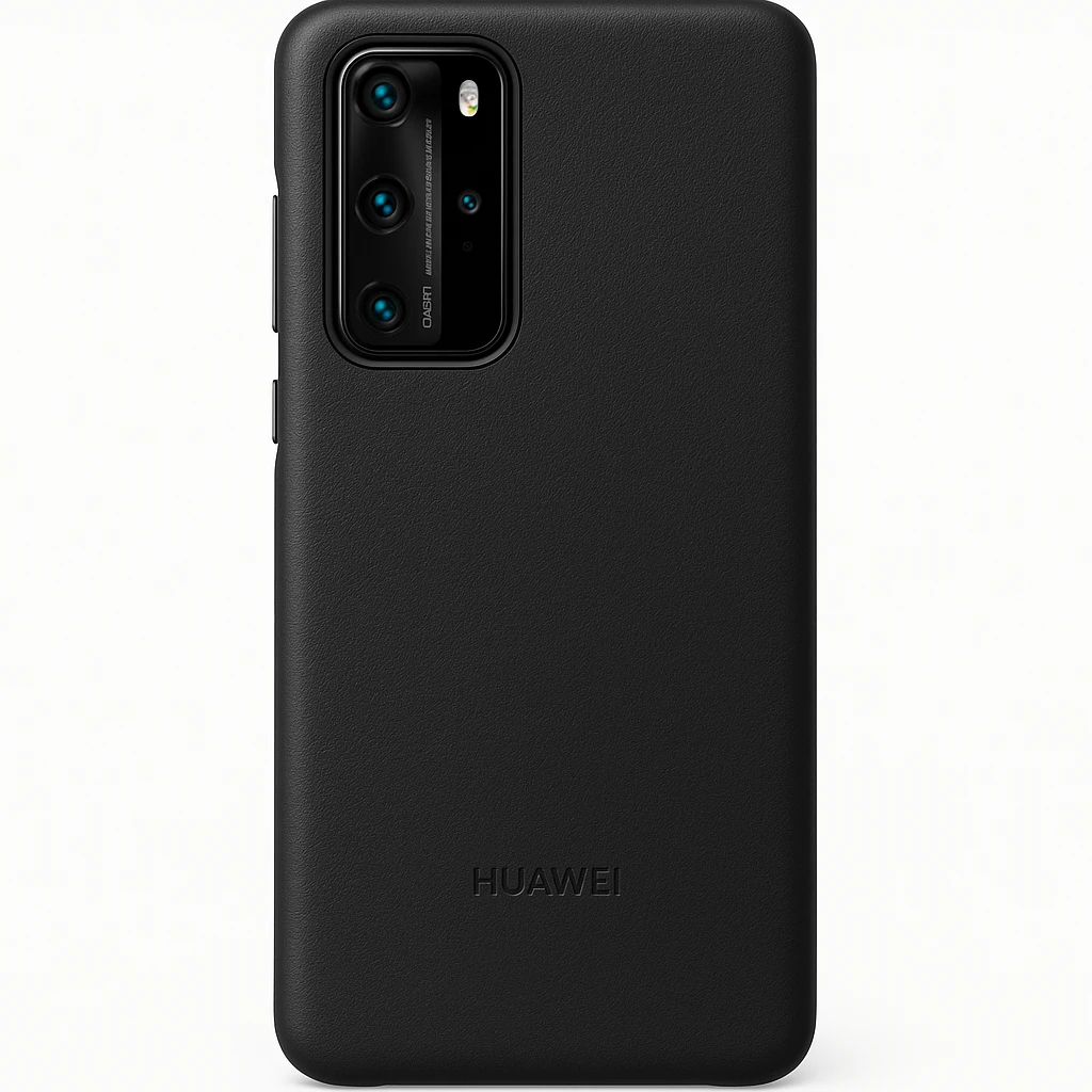 Huawei - Carcasa trasera para teléfono móvil - PU de alta calidad - negro - para Huawei P40