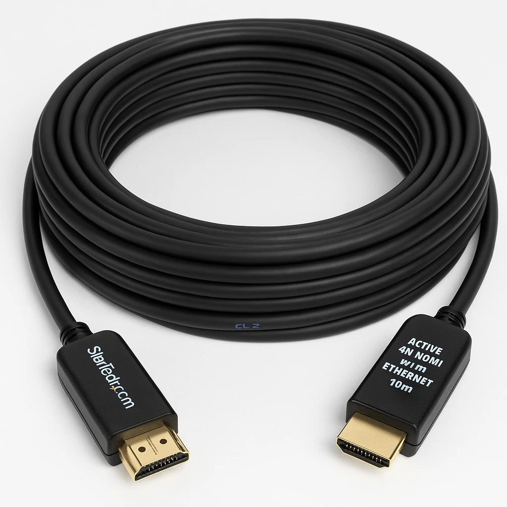 StarTech.com Cable de 10 metros HDMI con ethernet de alta velocidad Activo 4K - Cable HDMI CL2 para Instalación en Pared - Cable HDMI - HDMI macho a HDMI macho - 10 m - compatibilidad con 4K 