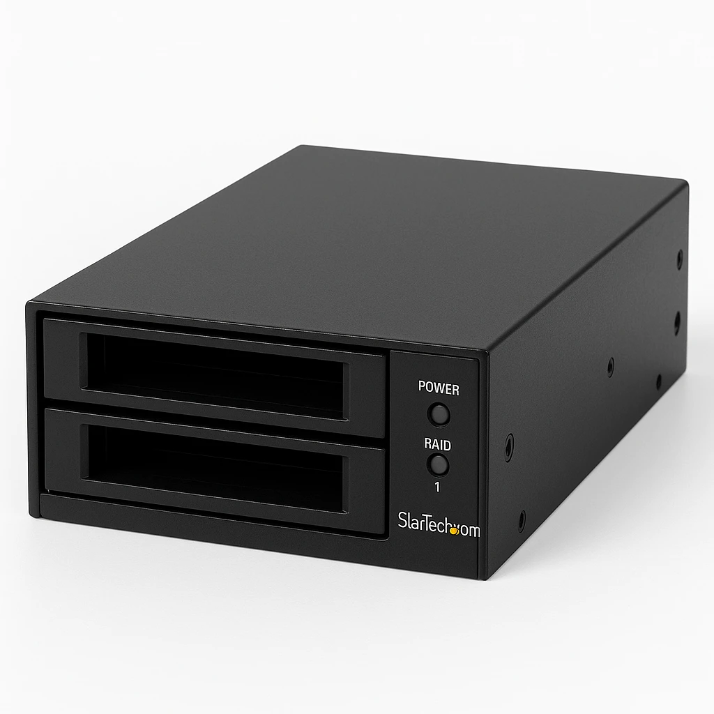 StarTech.com Caja Rack SATA de 2 Bahías de 2,5 Pulgadas para Bahía de 3,5 Pulgadas RAID sin Bandeja de Intercambio en Caliente - Controlador de almacenamiento (RAID) - SATA 6Gb/s - RAID 0, 1,