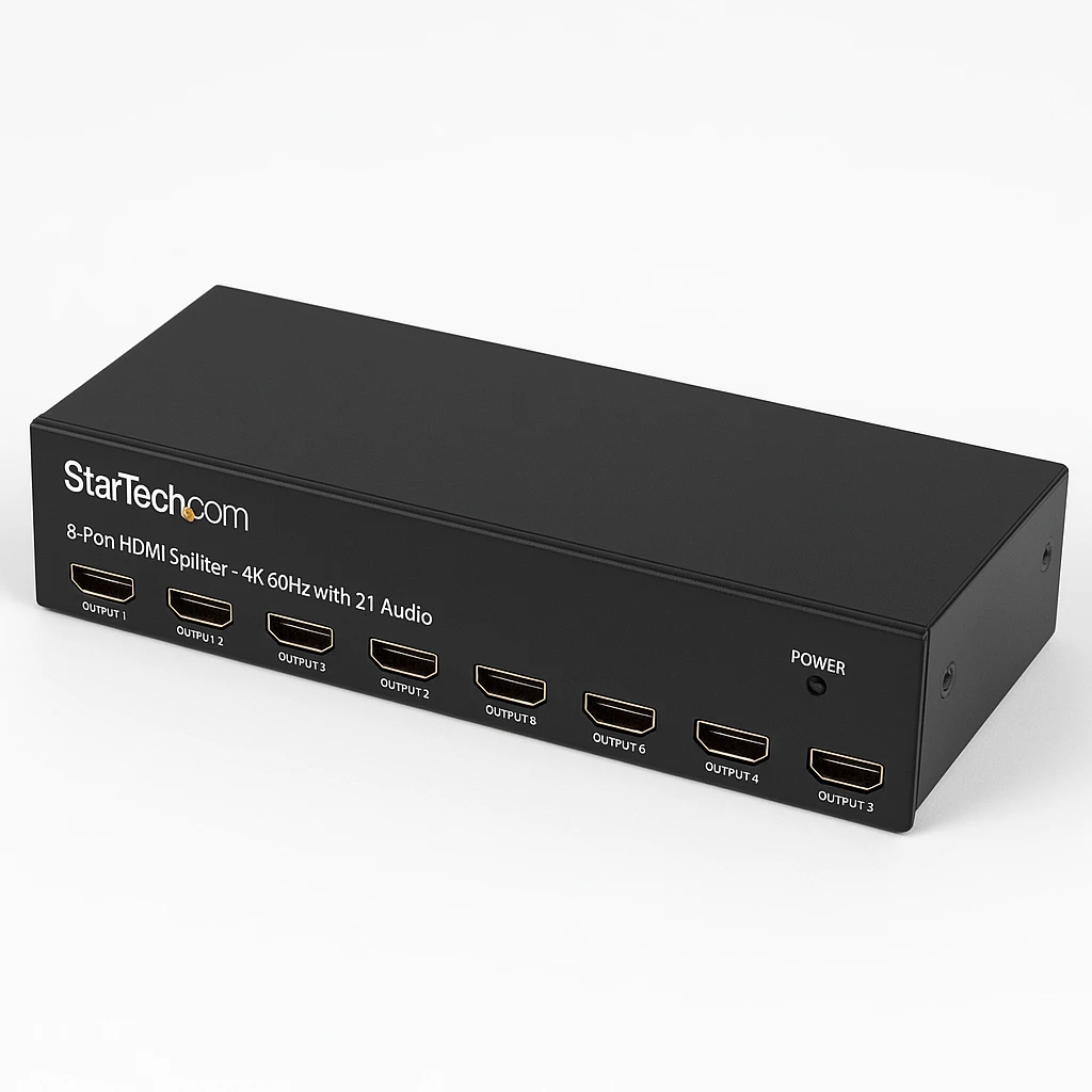 StarTech.com Divisor Splitter HDMI de 8 Puertos - 4K 60Hz con Audio 7.1 - Separador de vídeo/audio - 8 x HDMI - para P/N: ST121HD20FXA