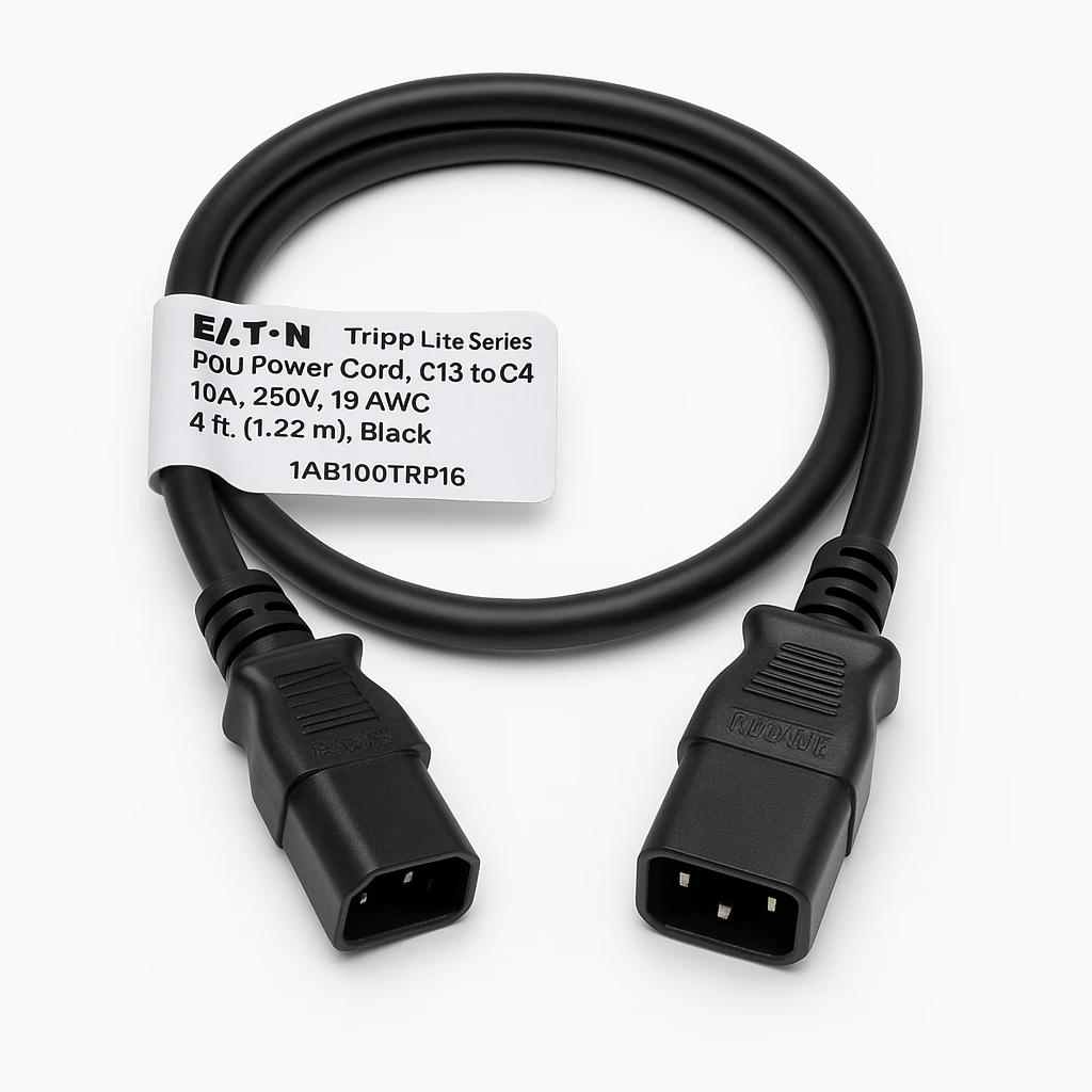 Eaton Tripp Lite Series PDU Power Cord, C13 to C14 - 10A, 250V, 18 AWG, 4 ft. (1.22 m), Black - Cable alargador de alimentación - IEC 60320 C14 a power IEC 60320 C13 - CA 100-250 V - 10 A - 1
