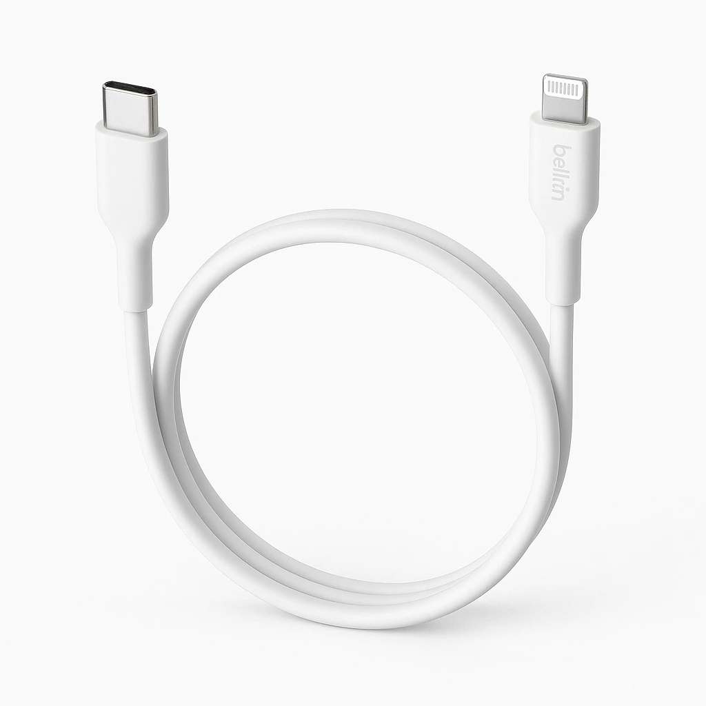 Belkin BoostCharge - Cable Lightning - 24 pin USB-C macho a Lightning macho - 1 m - blanco - suministro de potencia USB (18W)