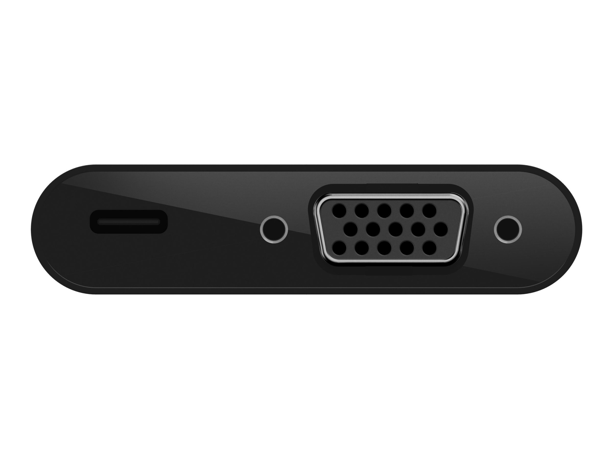 Belkin USB-C to VGA + Charge Adapter - Adaptador de vídeo - 24 pin USB-C macho a HD-15 (VGA), USB-C (solo alimentación) hembra - negro - compatibilidad con 1080p, USB Power Delivery (60W)