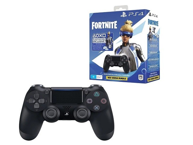 Sony DualShock 4 v2 - Fortnite Neo Versa Bundle - mando de videojuegos - inalámbrico - Bluetooth - negro azabache - para Sony PlayStation 4