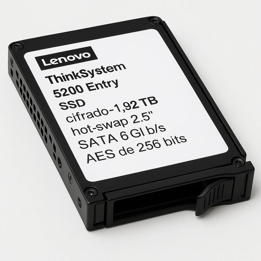 Lenovo ThinkSystem 5200 Entry - SSD - cifrado - 1.92 TB - hot-swap - 2.5" - SATA 6Gb/s - AES de 256 bits - para ThinkAgile VX 2U Certified Node; ThinkSystem SR530; SR550; SR570; SR590; SR860;