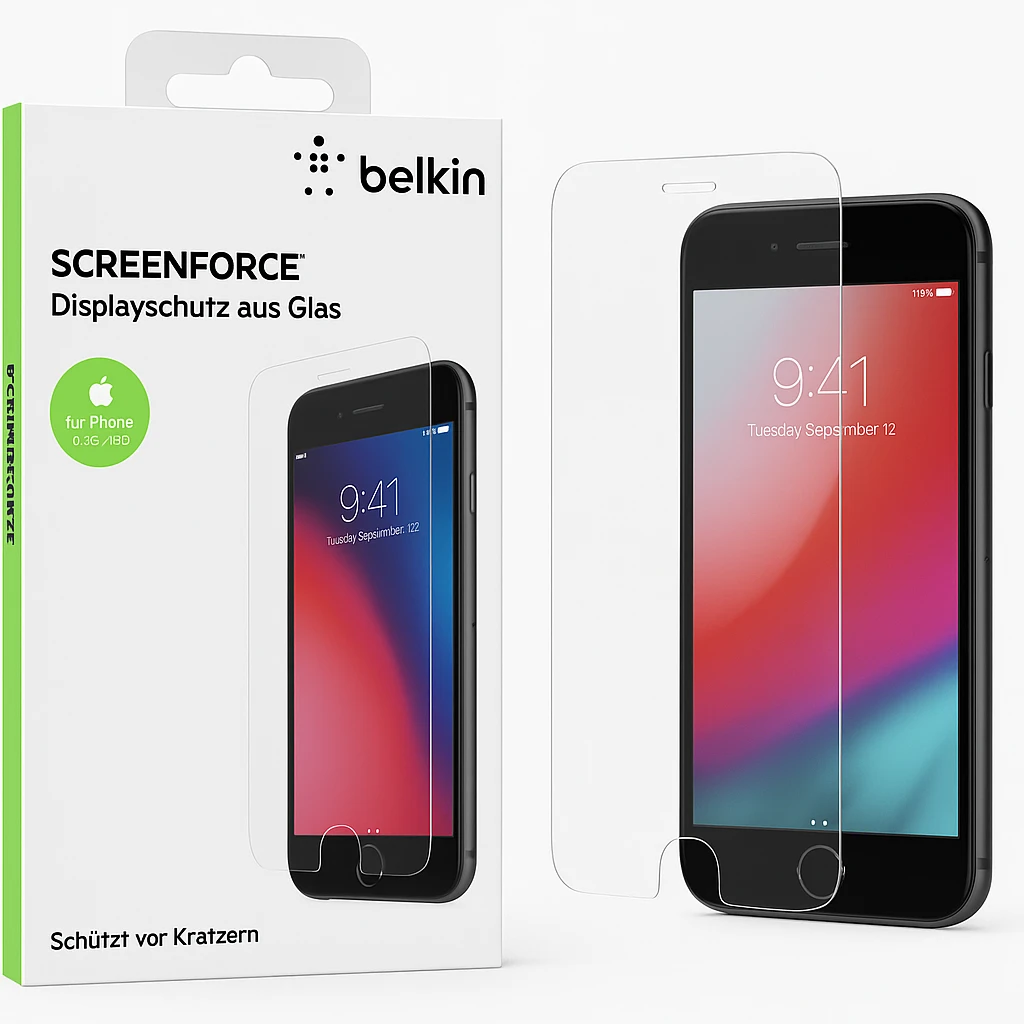 Belkin ScreenForce - Protector de pantalla para teléfono móvil - cristal - 4.7" - transparente - para Apple iPhone 6, 6s, 7, 8