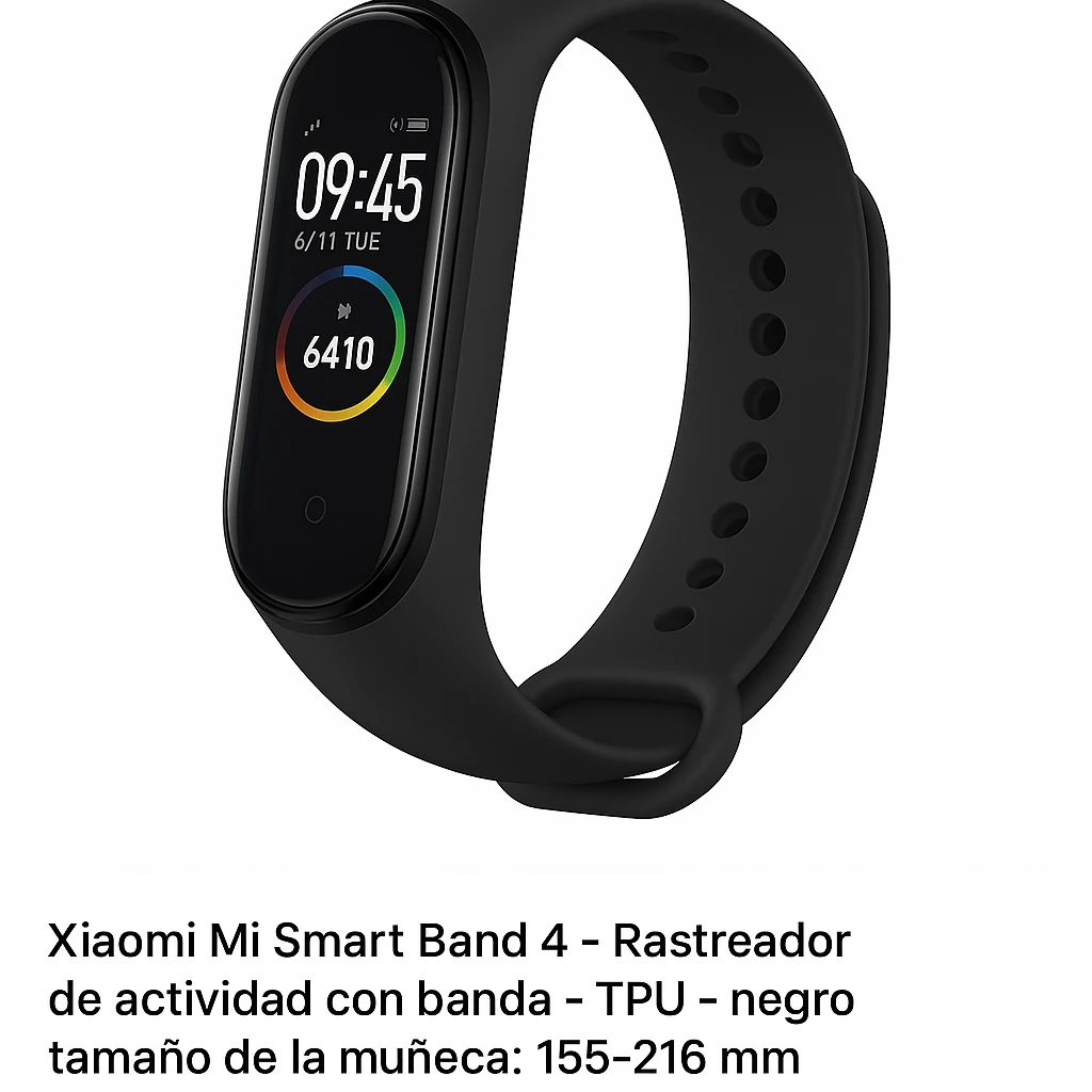 Xiaomi Mi Smart Band 4 - Rastreador de actividad con banda - TPU - negro - tamaño de la muñeca: 155-216 mm - pantalla luminosa 0.95" - Bluetooth - 22.1 g