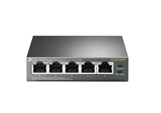 TP-Link TL-SG1005P - Conmutador - sin gestionar - 4 x 10/100/1000 (PoE) + 1 x 10/100/1000 - sobremesa - PoE (56 W)