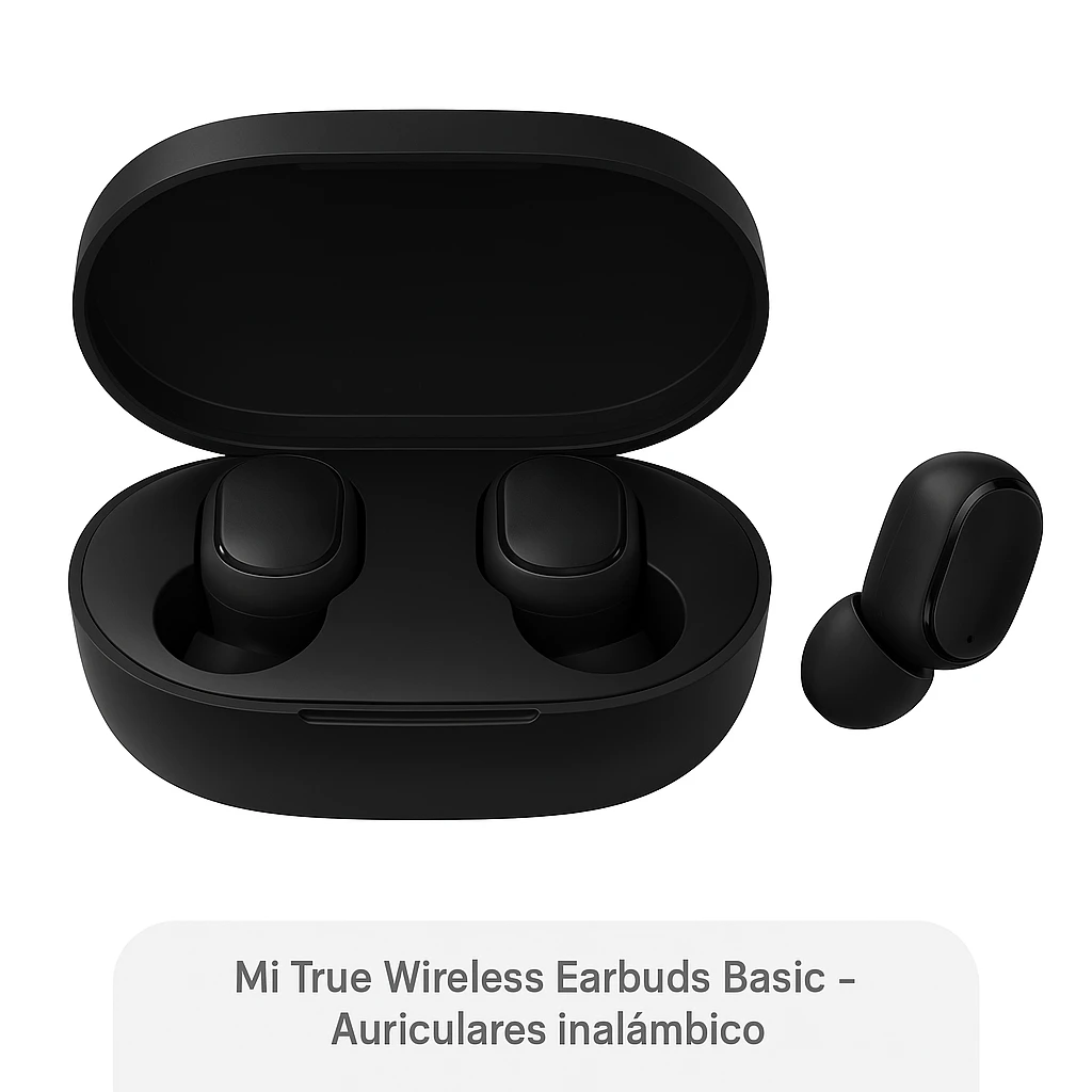 Xiaomi MI True Wireless Earbuds Basic - Auriculares inalámbricos con micro - en oreja - Bluetooth - cancelación de sonido activo - negro