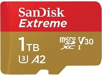 SanDisk Extreme - Tarjeta de memoria flash (adaptador microSDXC a SD Incluido) - 1 TB - A2 / Video Class V30 / UHS-I U3 / Class10 - microSDXC UHS-I