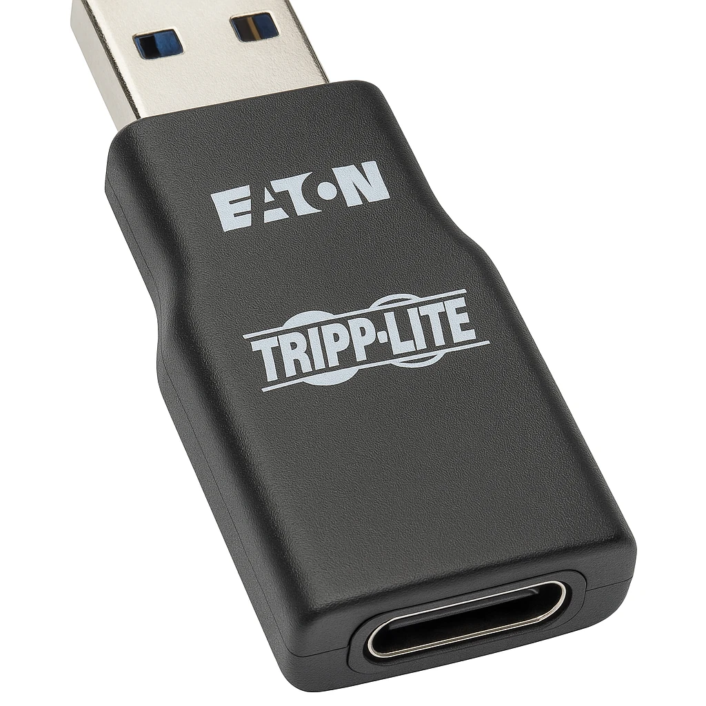 Eaton Tripp Lite Series USB 3.0 Adapter Converter USB-A to USB Type C M/F USB-C - Adaptador USB - USB Tipo A (M) a 24 pin USB-C (H) - USB 3.0 - 5 V - 900 mA - moldeado - negro - para P/N: U36