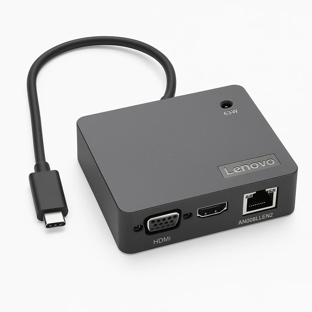 Lenovo USB-C Mini Dock - Mini-dock - USB-C - VGA, HDMI - 1GbE - 65 vatios - Italia