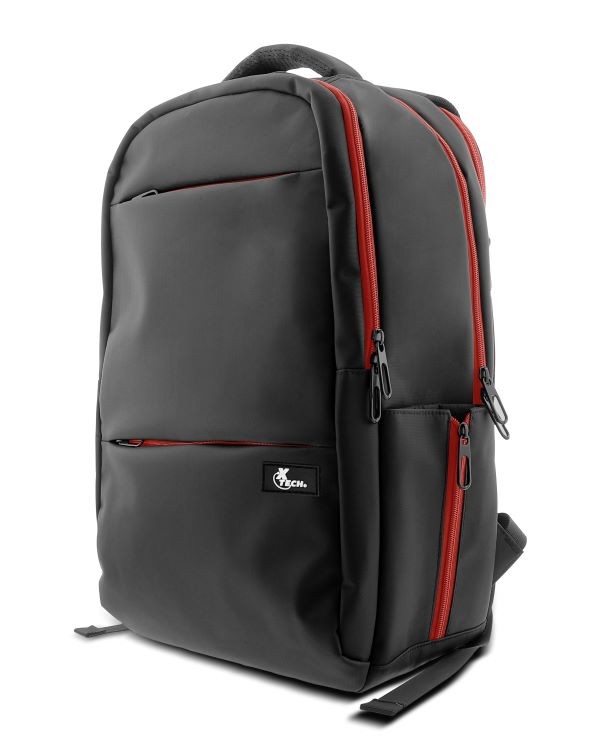Xtech Insurgent XTB-507 Mochila para laptop 16.5” y accesorios de videojuegos - Nylon durable - Gaming   - Color Negro y Rojo - Bolsillo Antirrobo - Panel posterior acolchado con tecnología d