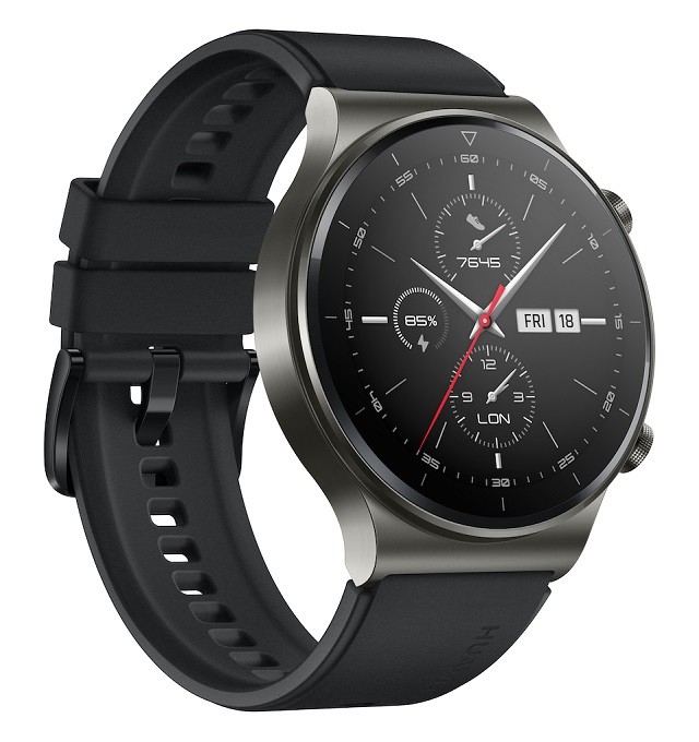 Huawei Watch GT 2 Pro - Sport - negro noche - reloj inteligente con correa - fluoroelastómero - negro - tamaño de la muñeca: 140-210 mm - pantalla luminosa 1.39" - 4 GB - Bluetooth - 52 g