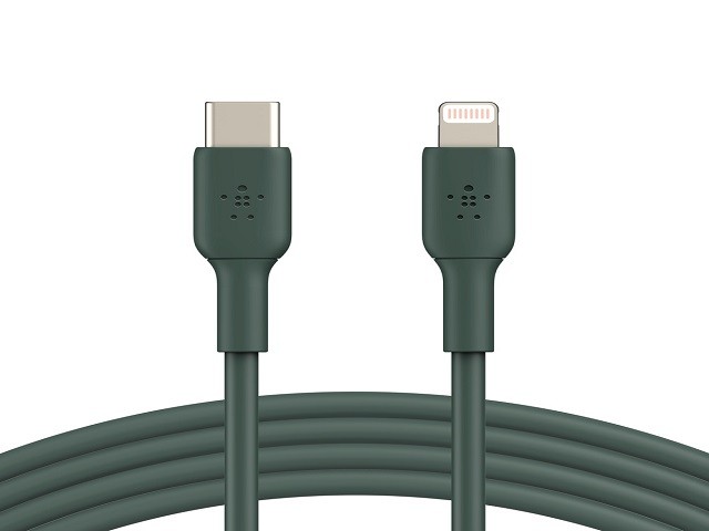 Belkin BOOST CHARGE - Cable Lightning - Lightning macho a 24 pin USB-C macho - 1 m - verde noche - suministro de potencia USB (18W)