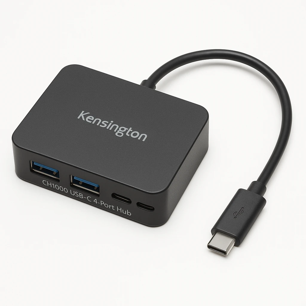 Kensington CH1000 USB-C 4-Port Hub - Hub - 2 x USB 3.1 Gen 1 + 2 x USB-C - sobremesa