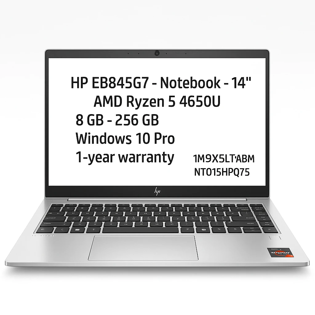 HP EB845G7 - Notebook - 14" - AMD Ryzen 5 4650U - 8 GB - 256 GB - Windows 10 Pro - 1-year warranty - 1M9X5LT#ABM
