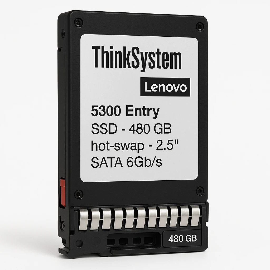 Lenovo ThinkSystem 5300 Entry - SSD - 480 GB - hot-swap - 2.5" - SATA 6Gb/s - para ThinkAgile MX3330-F Appliance; MX3331-F Certified Node; ThinkSystem SR250 V2; ST250 V2