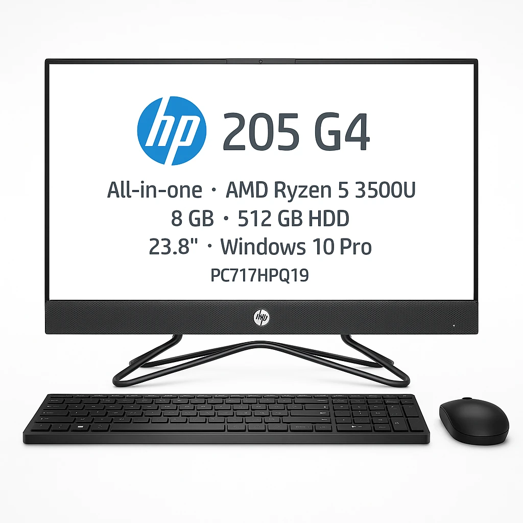 HP 205 G4 - All-in-one - AMD Ryzen 5 3500U - 8 GB - 512 GB HDD - 23.8" - Windows 10 Pro - Spanish