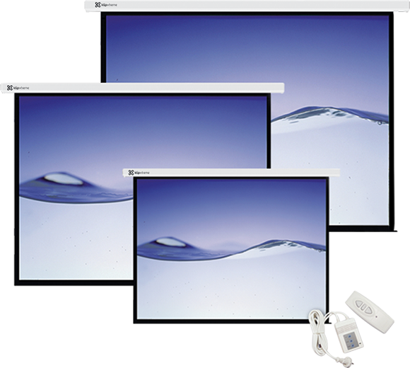 Klip Xtreme KPS-302 - Pantalla de proyección - instalable en el techo, instalable en pared - 86" (218 cm) - 4:3 - Matte White - blanco