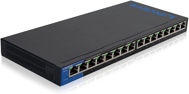 Linksys Business LGS116 - Switch - unmanaged - 16 x 10/100/1000 - desktop  AC 100/230 V - Port Gigabit Swtich